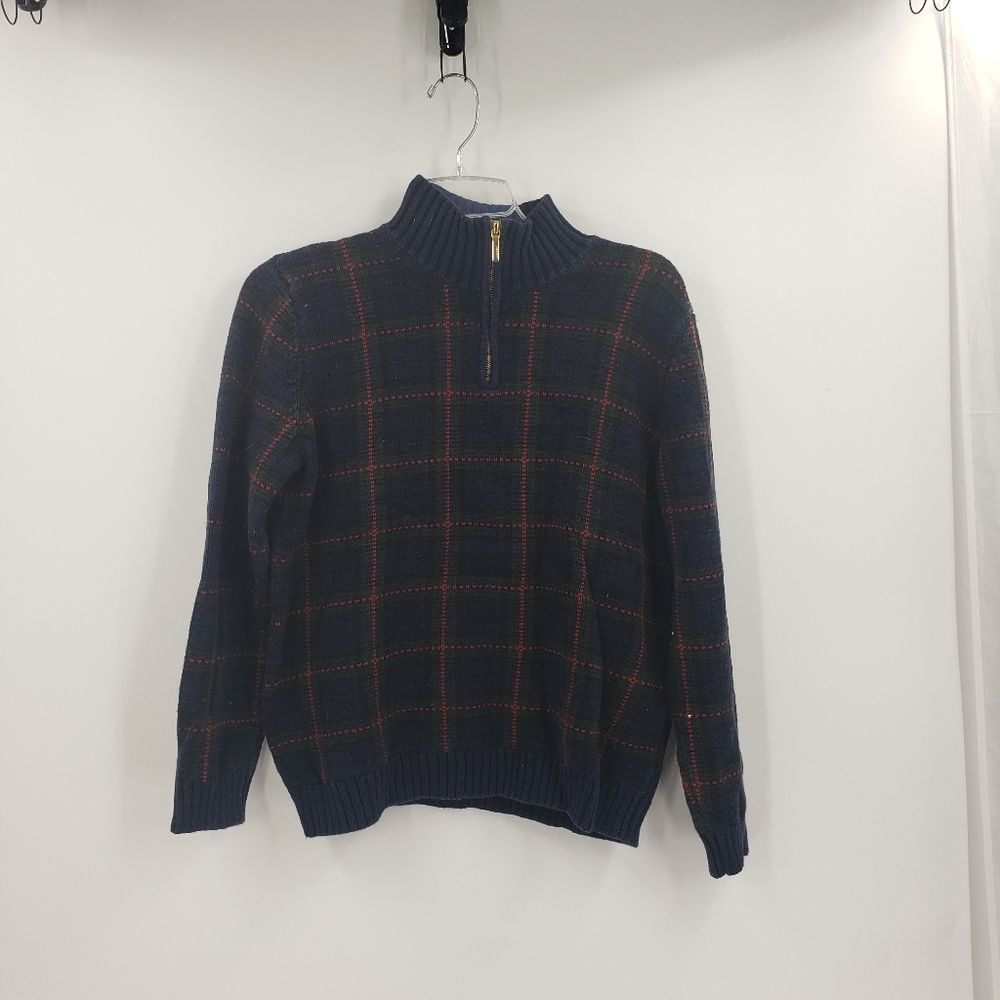 Lauren Ralph Lauren Petite Womens S blue red green Plaid Pullover Sweater